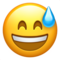 Smiling Face With Open Mouth & Cold Sweat emoji on Apple